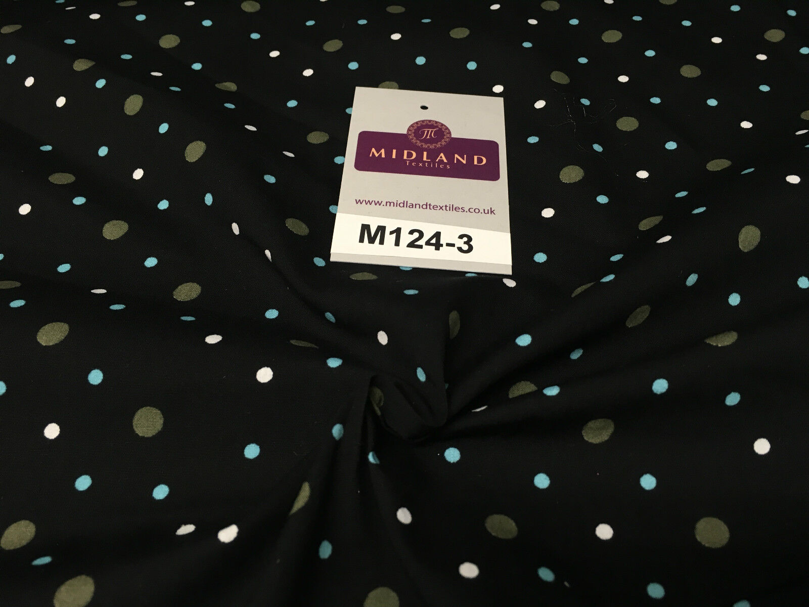 Multi coloured Polka Dot & Spot 100% Cotton Poplin Fabric 58' Wide M124