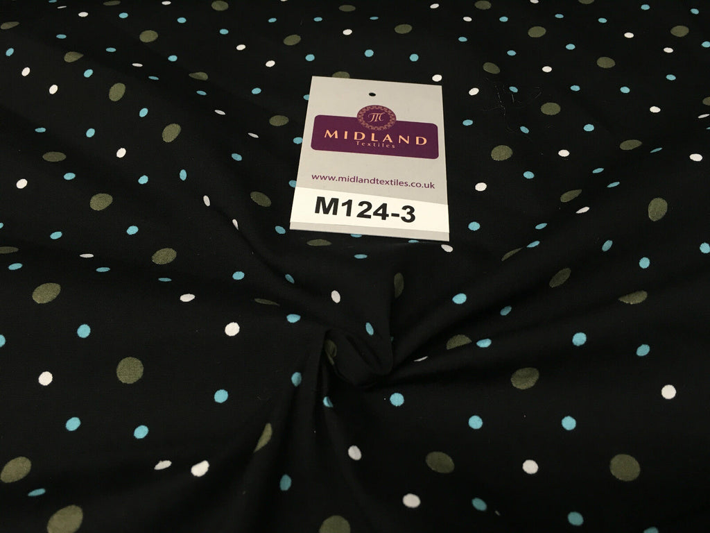 Multi coloured Polka Dot & Spot 100% Cotton Poplin Fabric 58