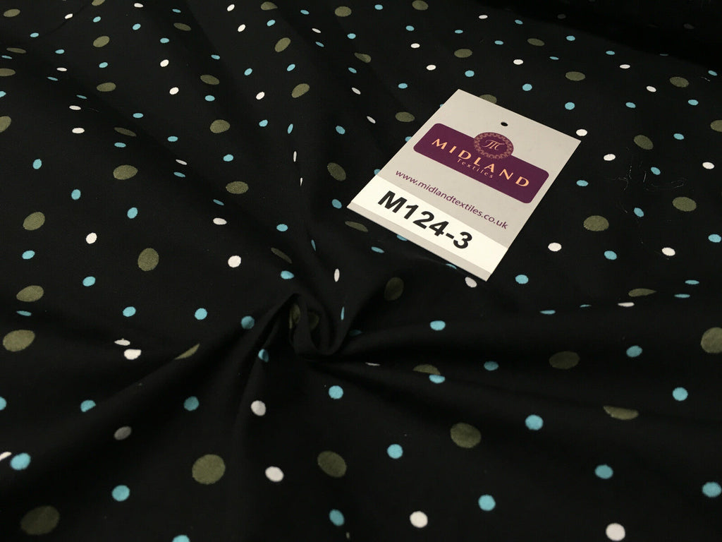 Multi coloured Polka Dot & Spot 100% Cotton Poplin Fabric 58