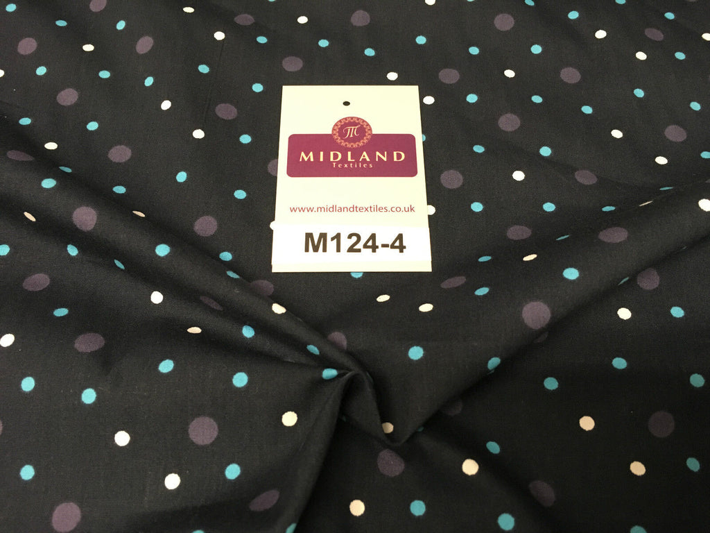 Multi coloured Polka Dot & Spot 100% Cotton Poplin Fabric 58