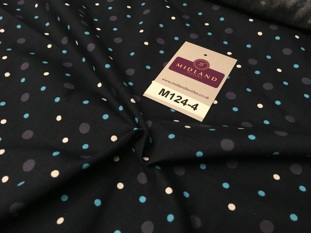 Multi coloured Polka Dot & Spot 100% Cotton Poplin Fabric 58