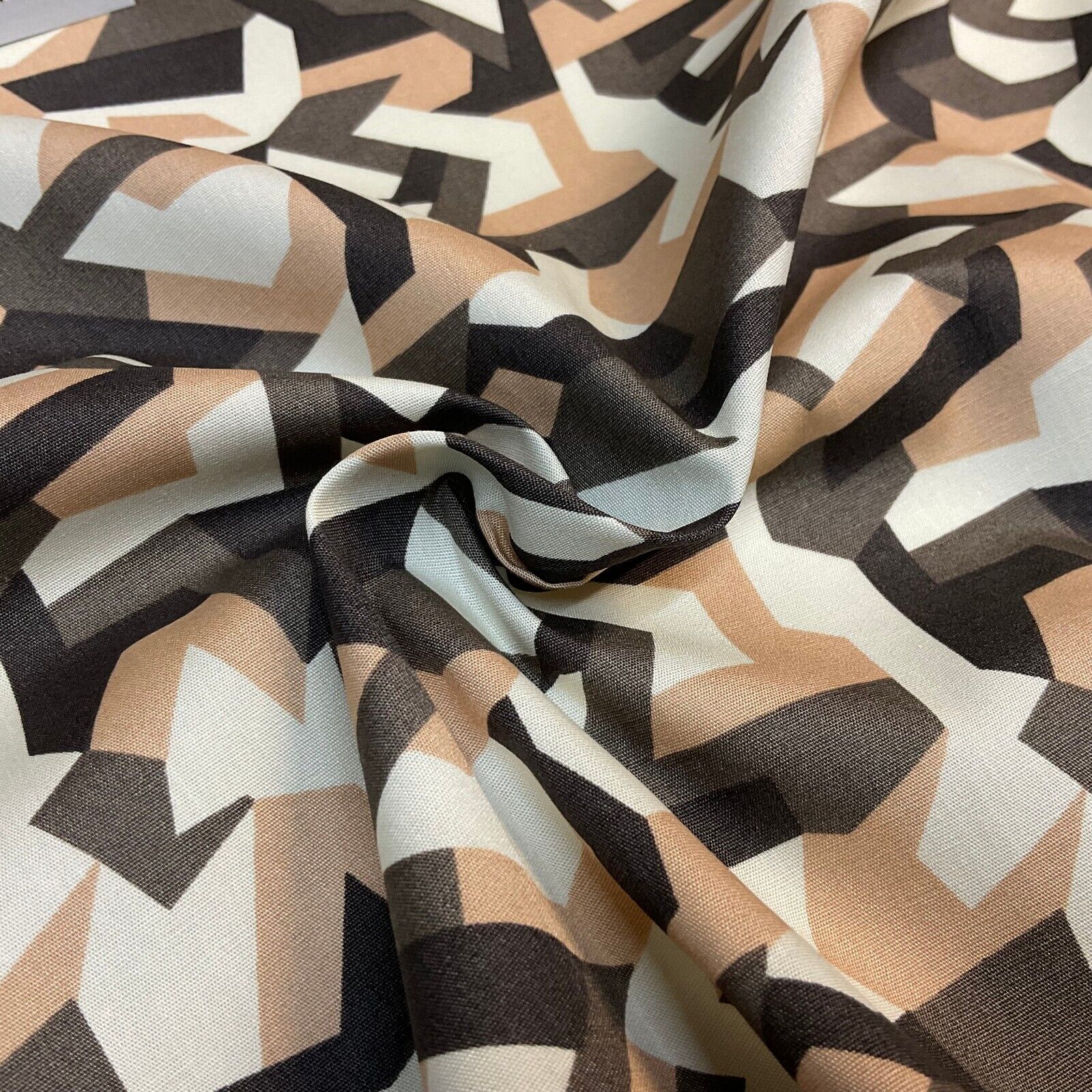 Bold Geometric Camouflage 100% cotton poplin Fabric By The Metre M1861