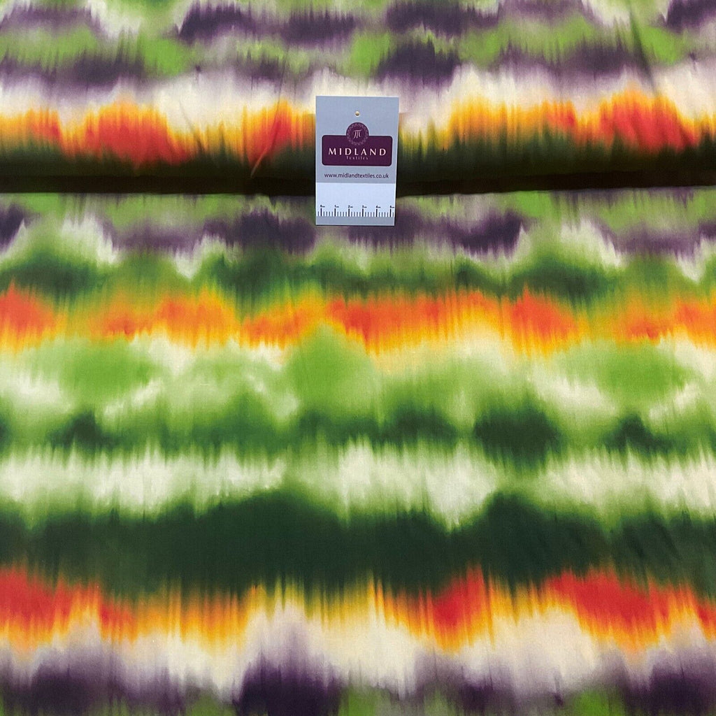 Tie dye green abstract viscose Dress sold by the meter Fabric M1883