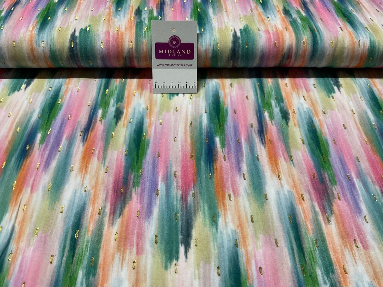 Luxurious Viscose Lurex Green Multi Dress Fabric sold by the meter M1885