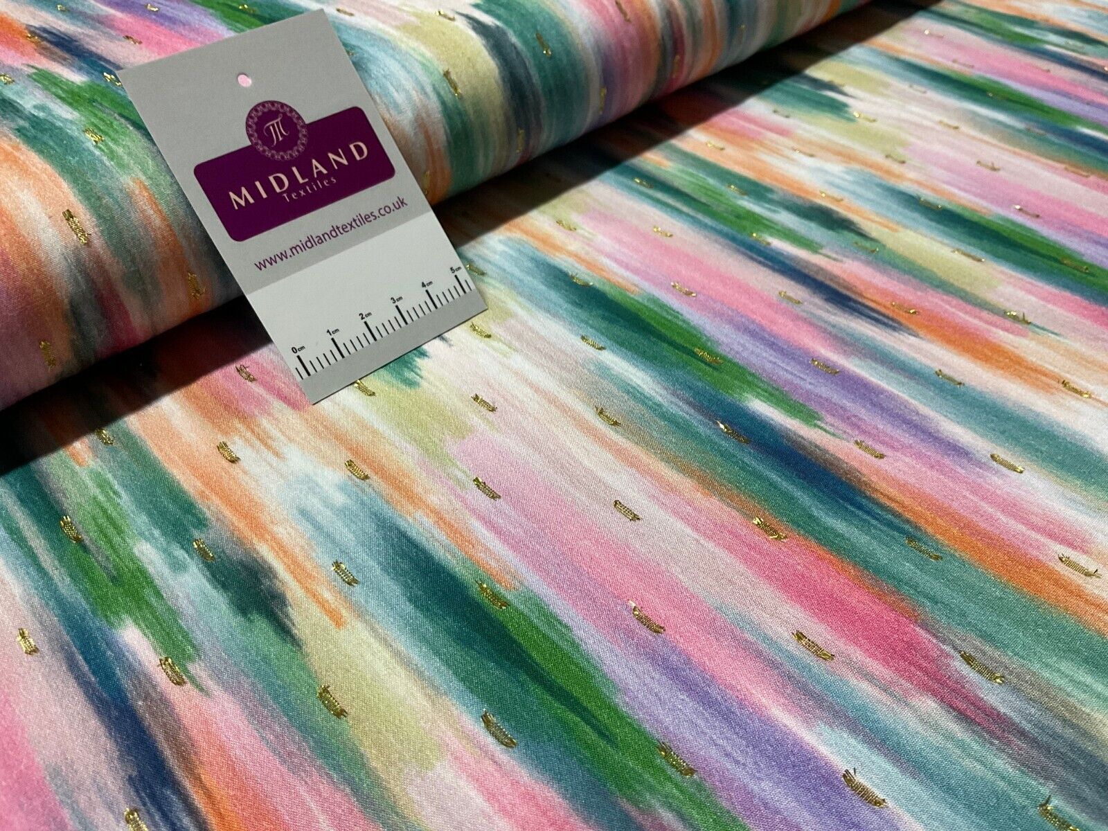 Luxurious Viscose Lurex Green Multi Dress Fabric sold by the meter M1885