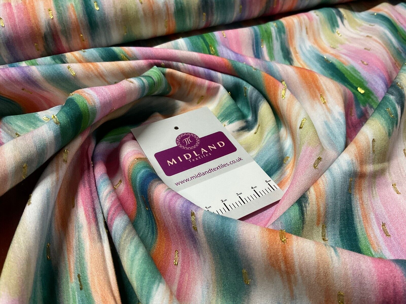 Luxurious Viscose Lurex Green Multi Dress Fabric sold by the meter M1885