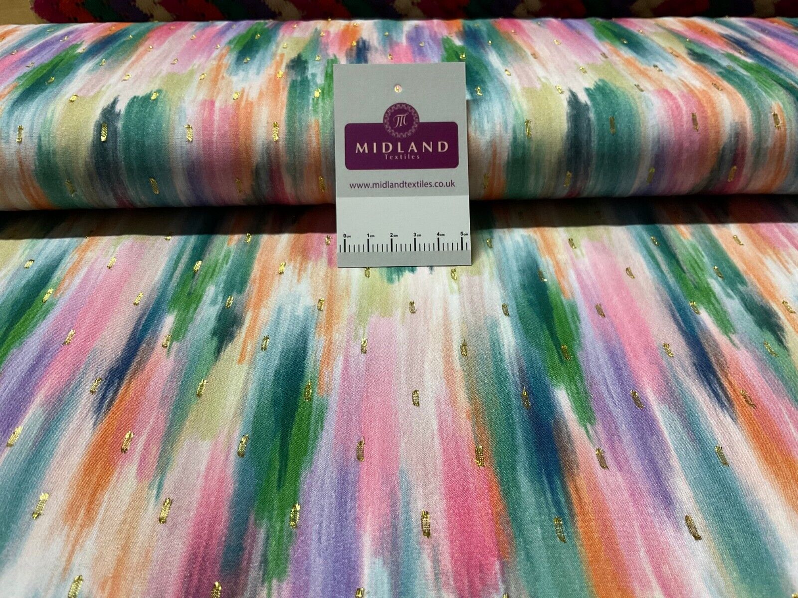 Luxurious Viscose Lurex Green Multi Dress Fabric sold by the meter M1885