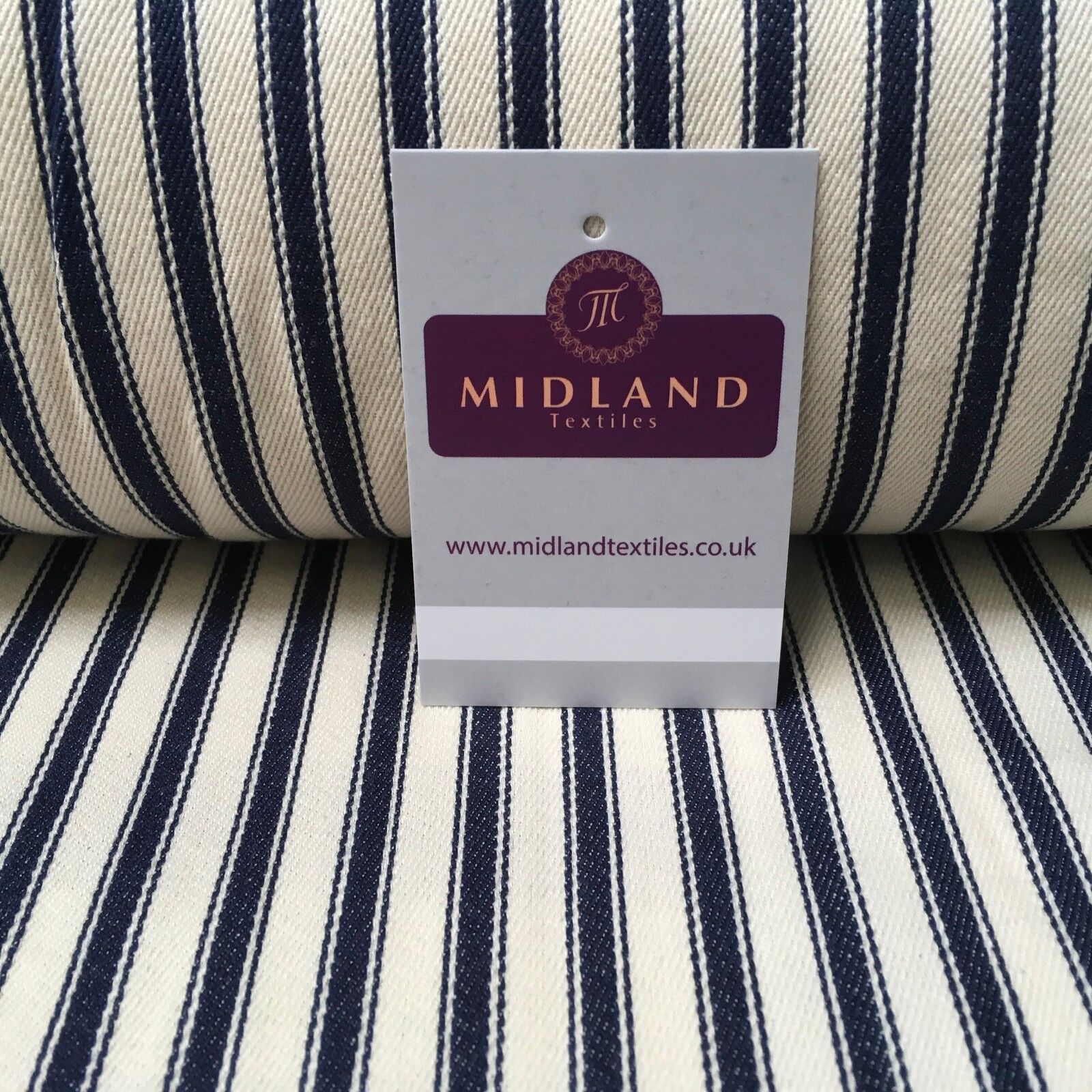 Canvas Power Loom 8mm Ticking Stripe 100% Cotton fabric 54' Wide M1040 Mtex