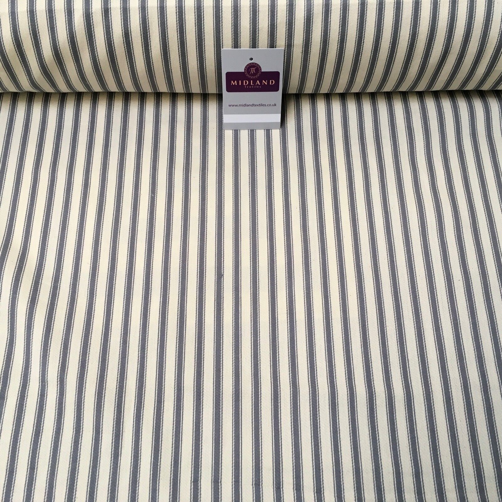Canvas Power Loom 8mm Ticking Stripe 100% Cotton fabric 54' Wide M1040 Mtex