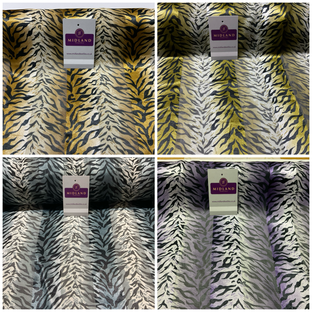 Animal Printed Chiffon satin striped dress Fabric 110cm wide M1673