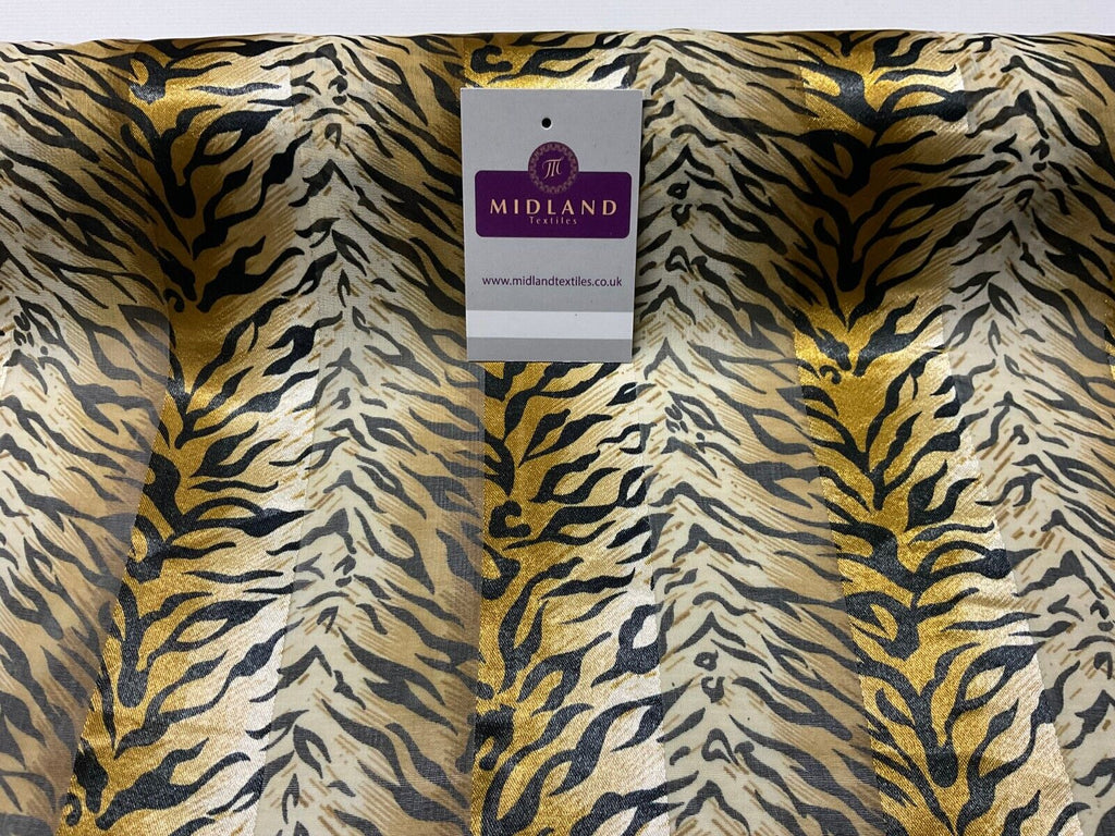 Animal Printed Chiffon satin striped dress Fabric 110cm wide M1673