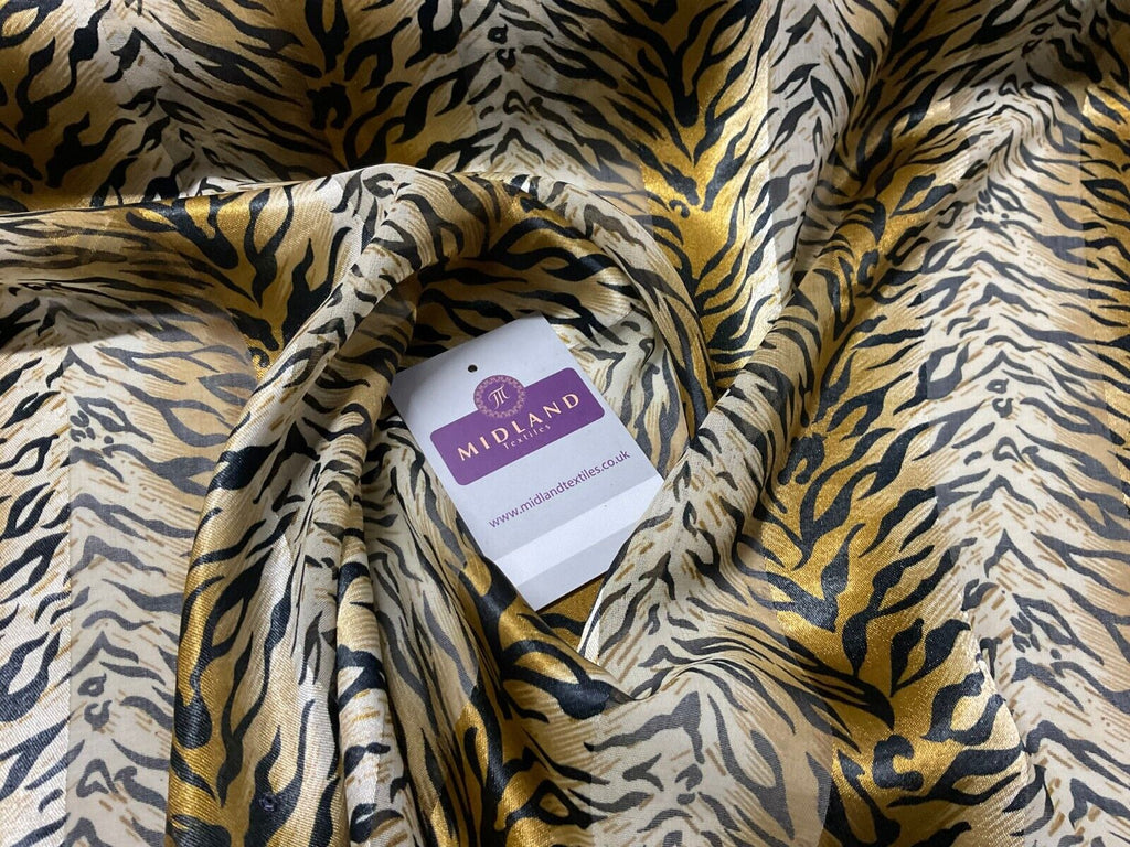 Animal Printed Chiffon satin striped dress Fabric 110cm wide M1673