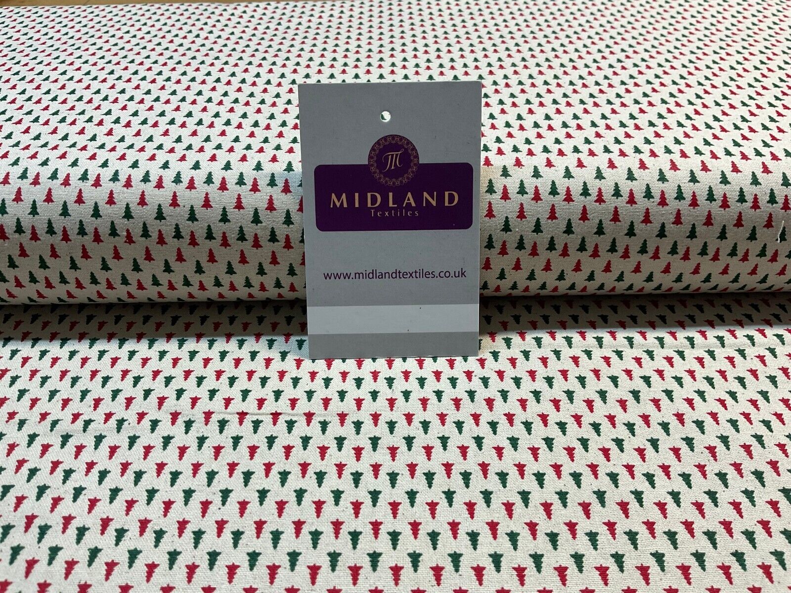 John Louden Holly Trees crafting quilting Christmas theme cotton fabric  M1886