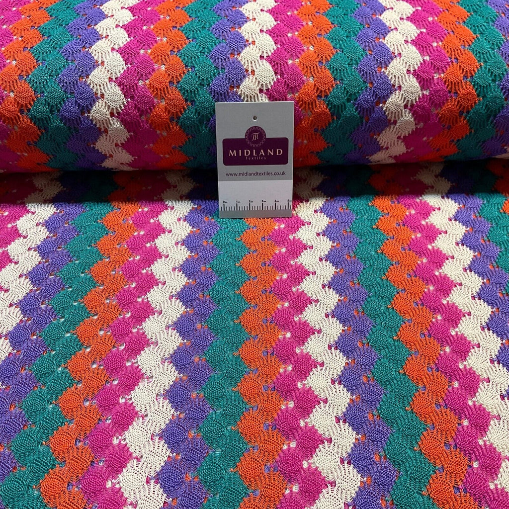 Knitted Multicoloured summer Crochet Dress Fabric M1874