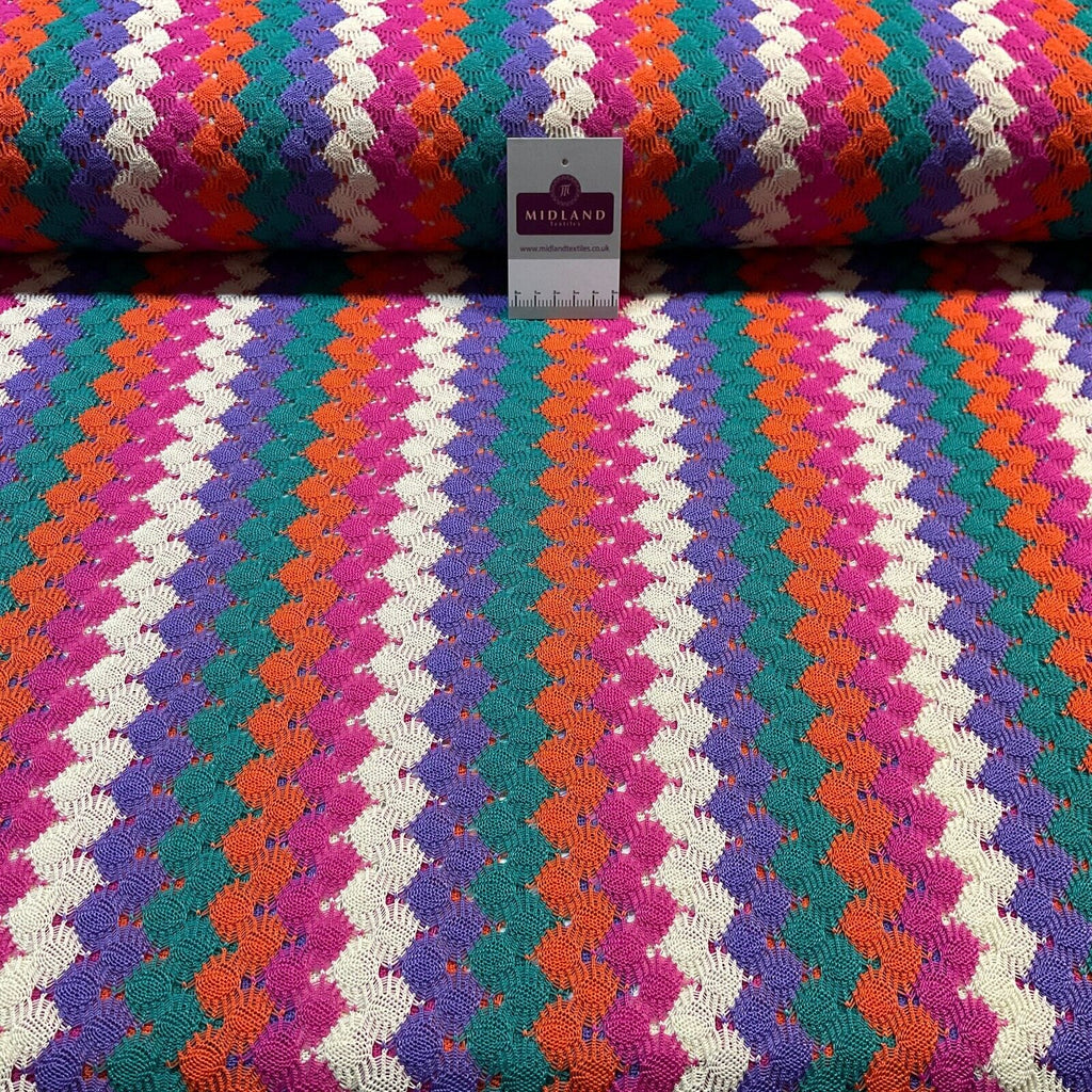 Knitted Multicoloured summer Crochet Dress Fabric M1874