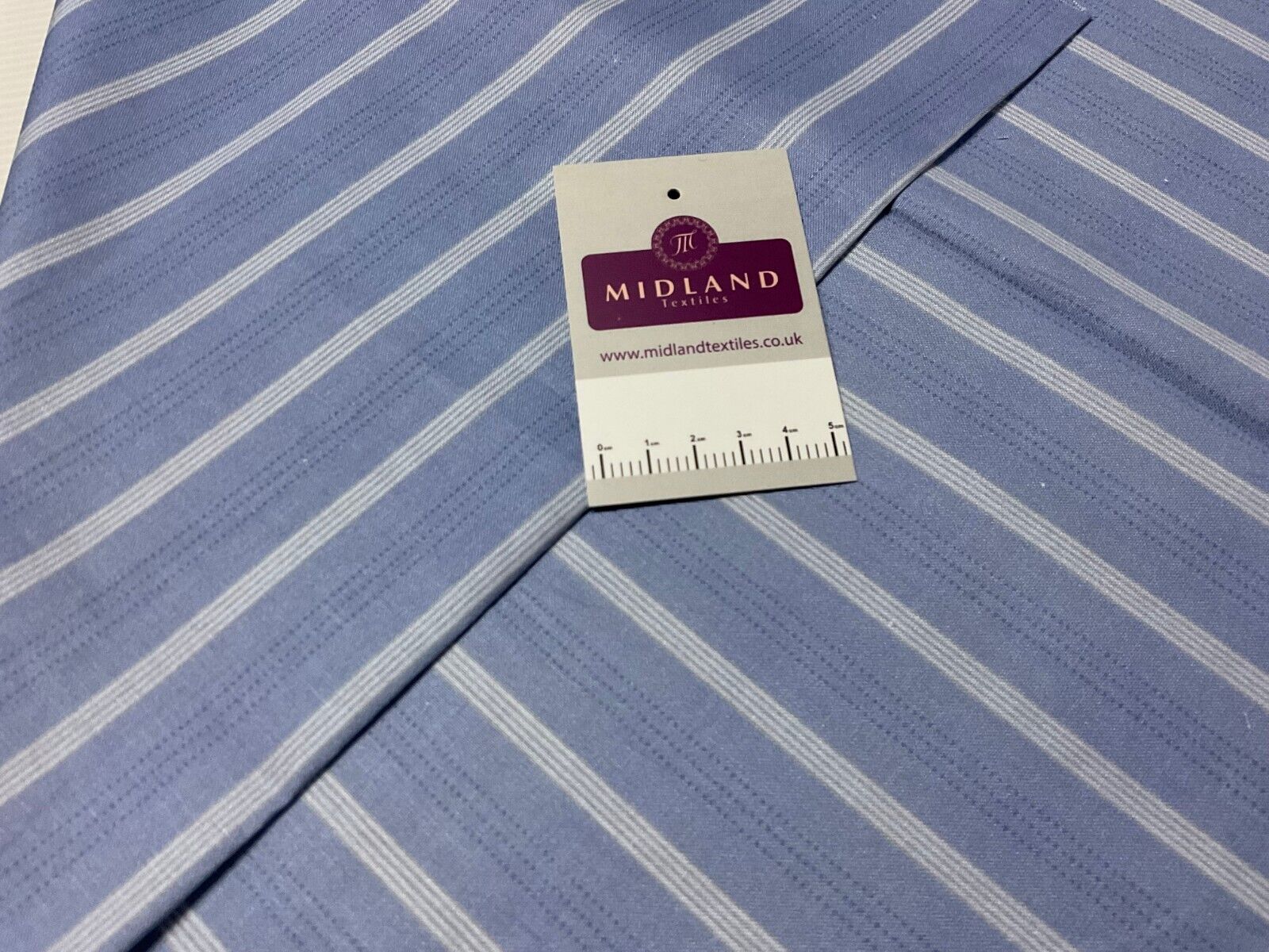Blue Striped stripe Stof Crafting 100% Cotton Fabric Sold by Metre M1938