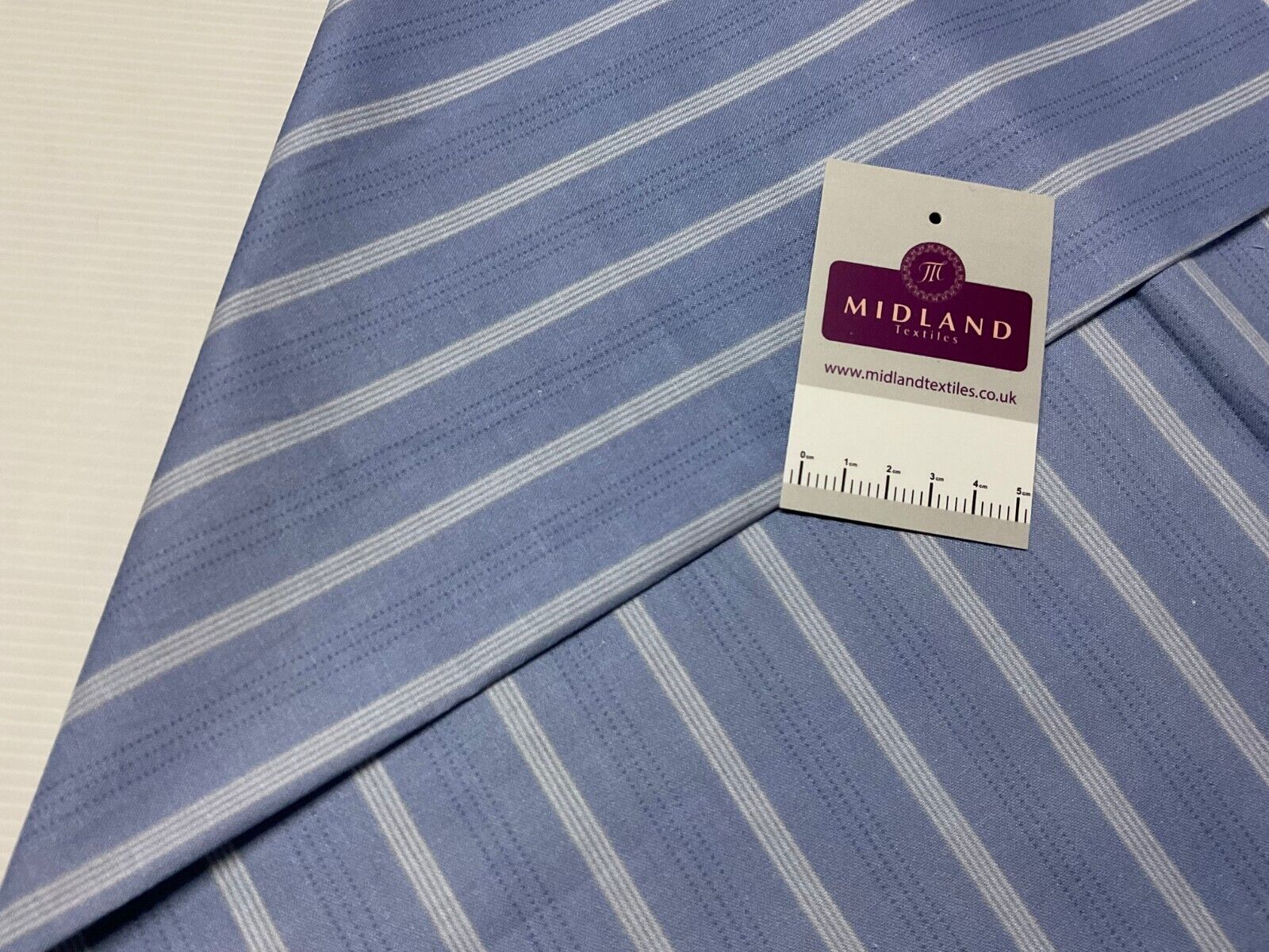 Blue Striped stripe Stof Crafting 100% Cotton Fabric Sold by Metre M1938