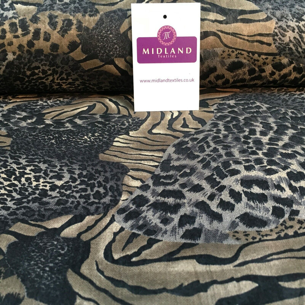 Animal Print Lightweight Chiffon Fabric 110m Wide MR1147 Mtex