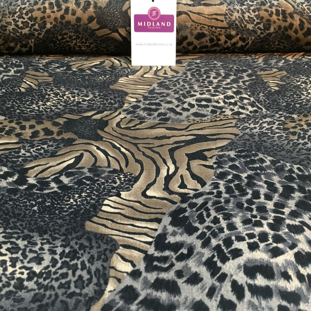 Animal Print Lightweight Chiffon Fabric 110m Wide MR1147 Mtex