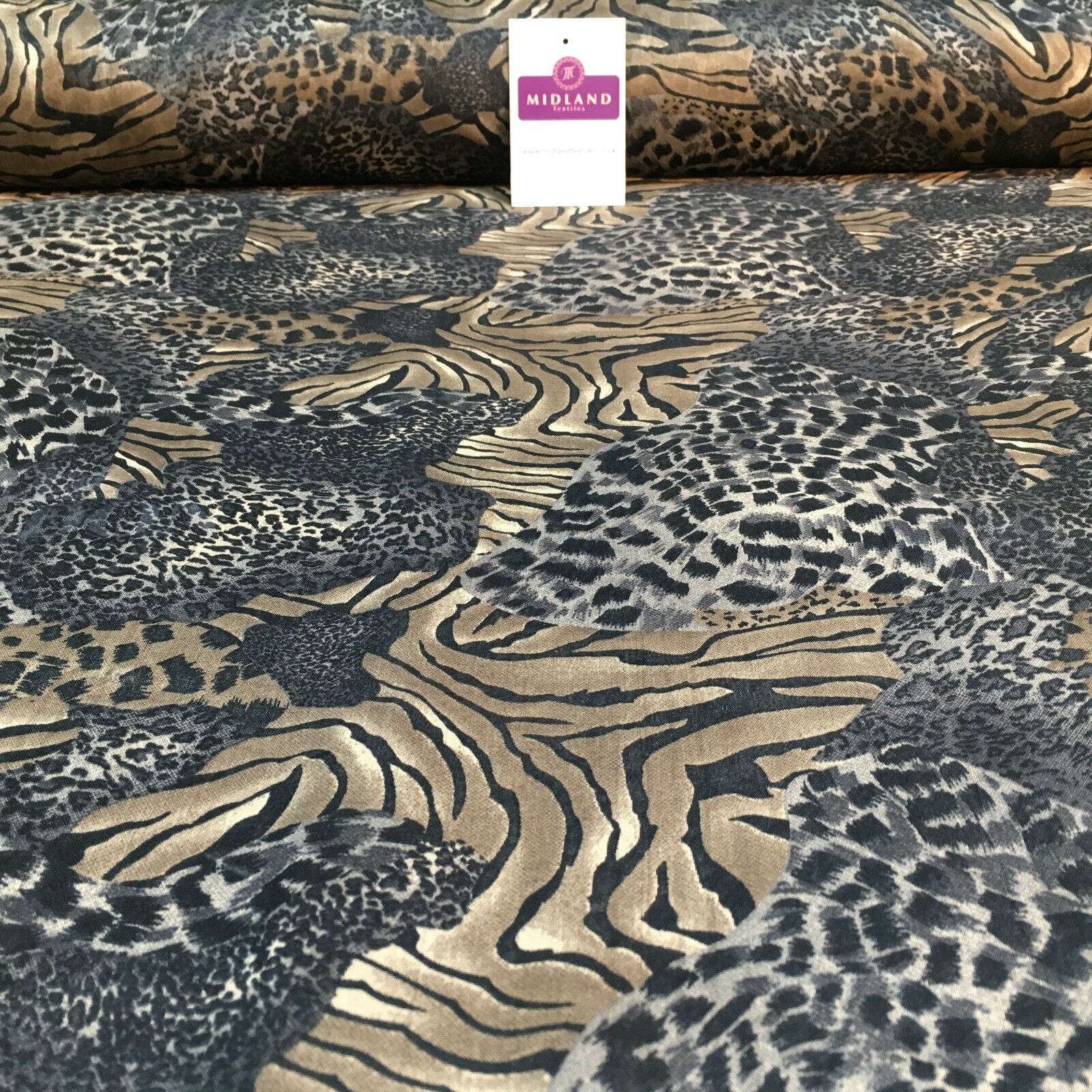 Animal Print Lightweight Chiffon Fabric 110m Wide MR1147 Mtex