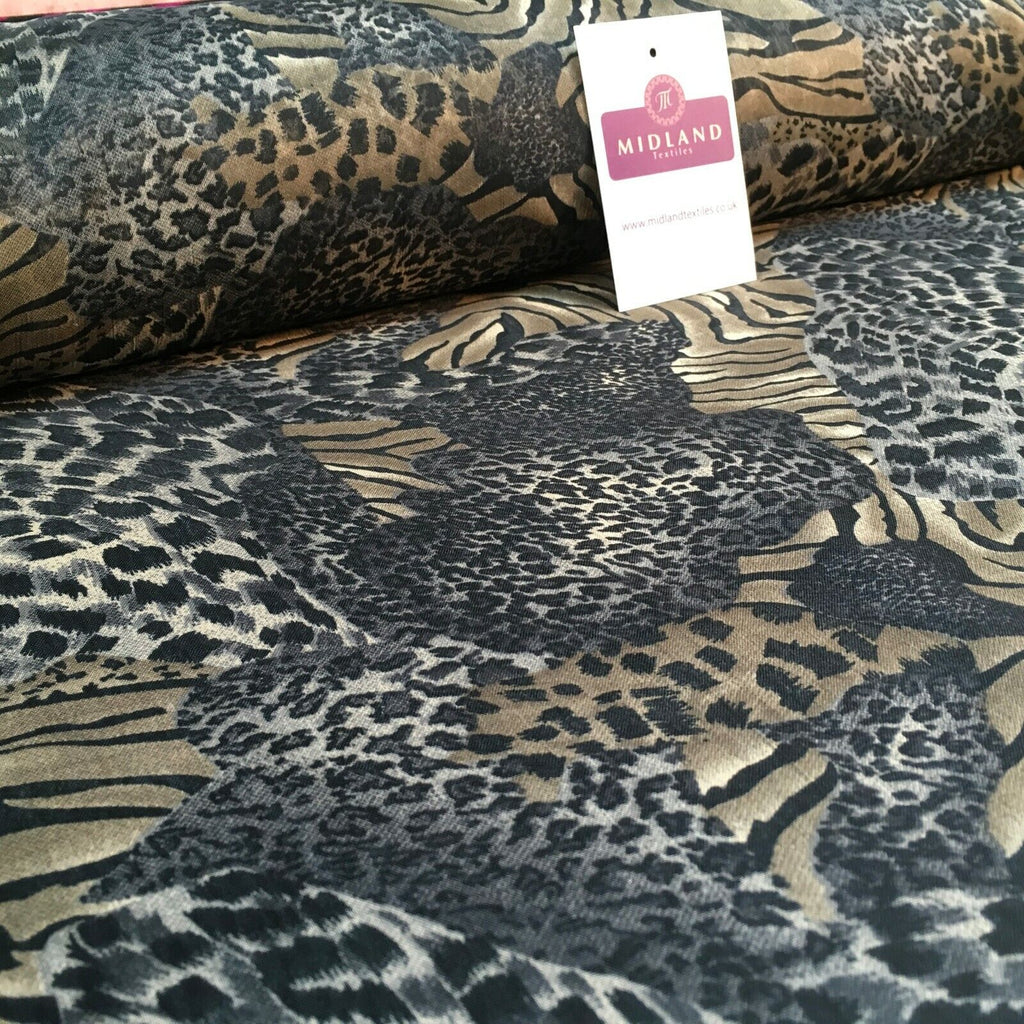 Animal Print Lightweight Chiffon Fabric 110m Wide MR1147 Mtex