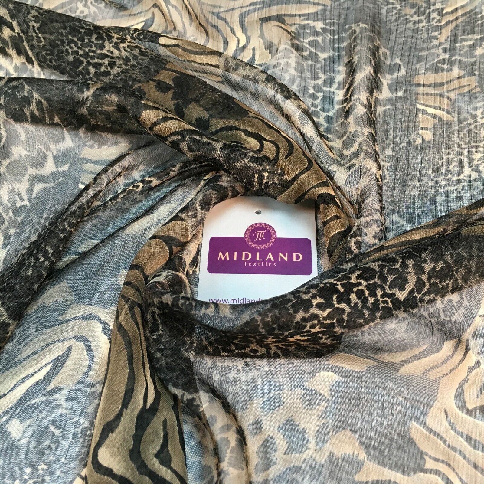 Animal Print Lightweight Chiffon Fabric 110m Wide MR1147 Mtex