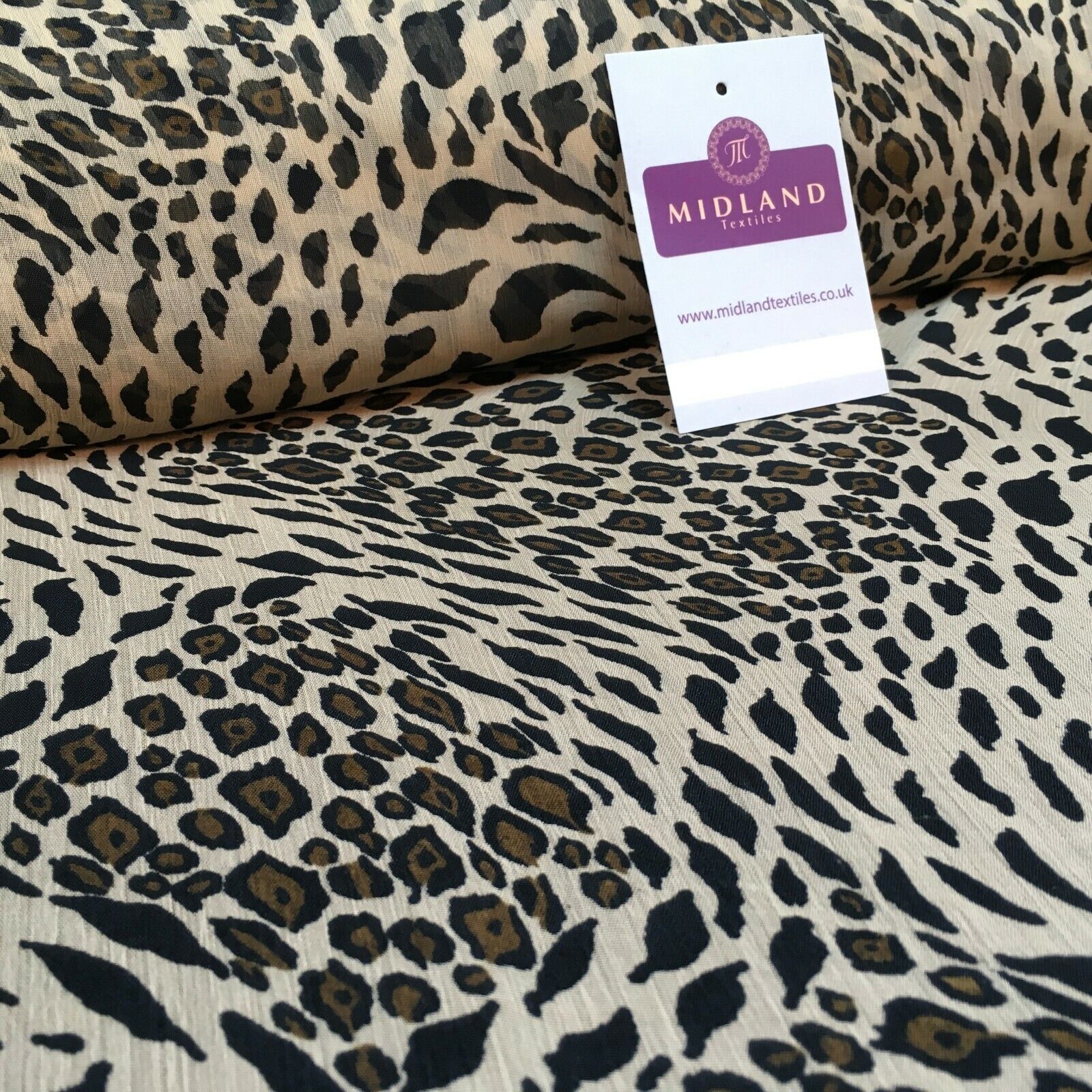 Animal Print Lightweight Chiffon Fabric 110m Wide MR1147 Mtex