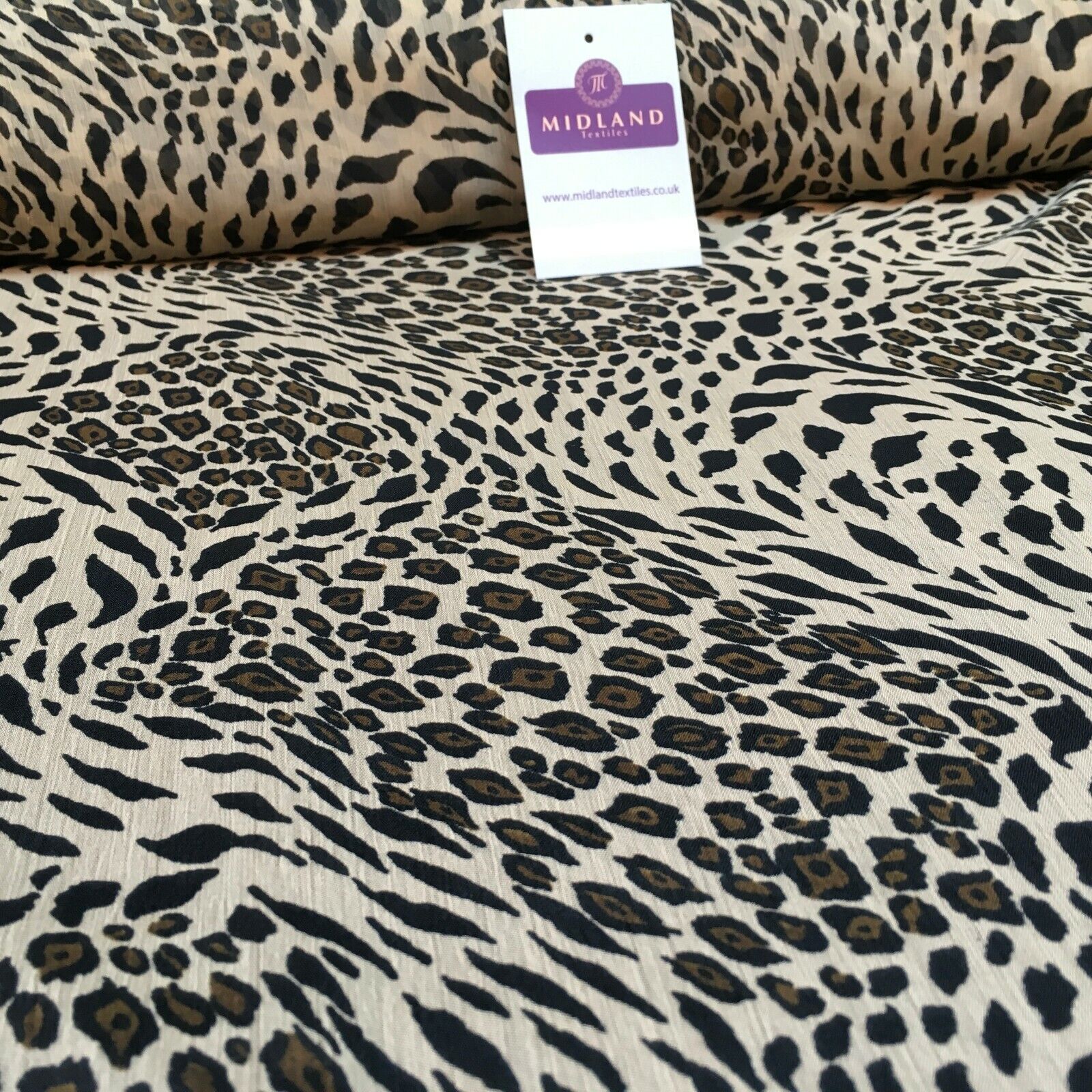 Animal Print Lightweight Chiffon Fabric 110m Wide MR1147 Mtex