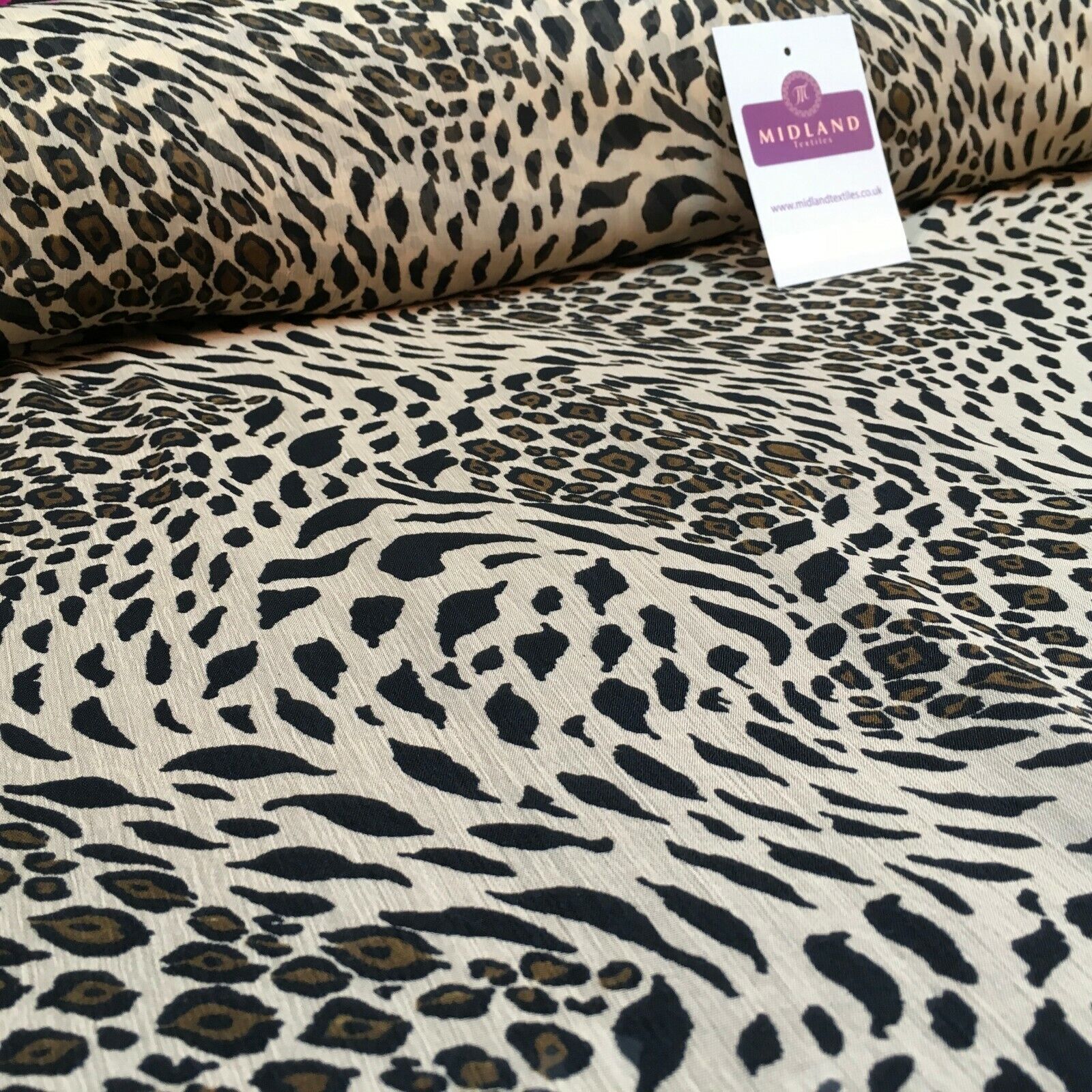 Animal Print Lightweight Chiffon Fabric 110m Wide MR1147 Mtex