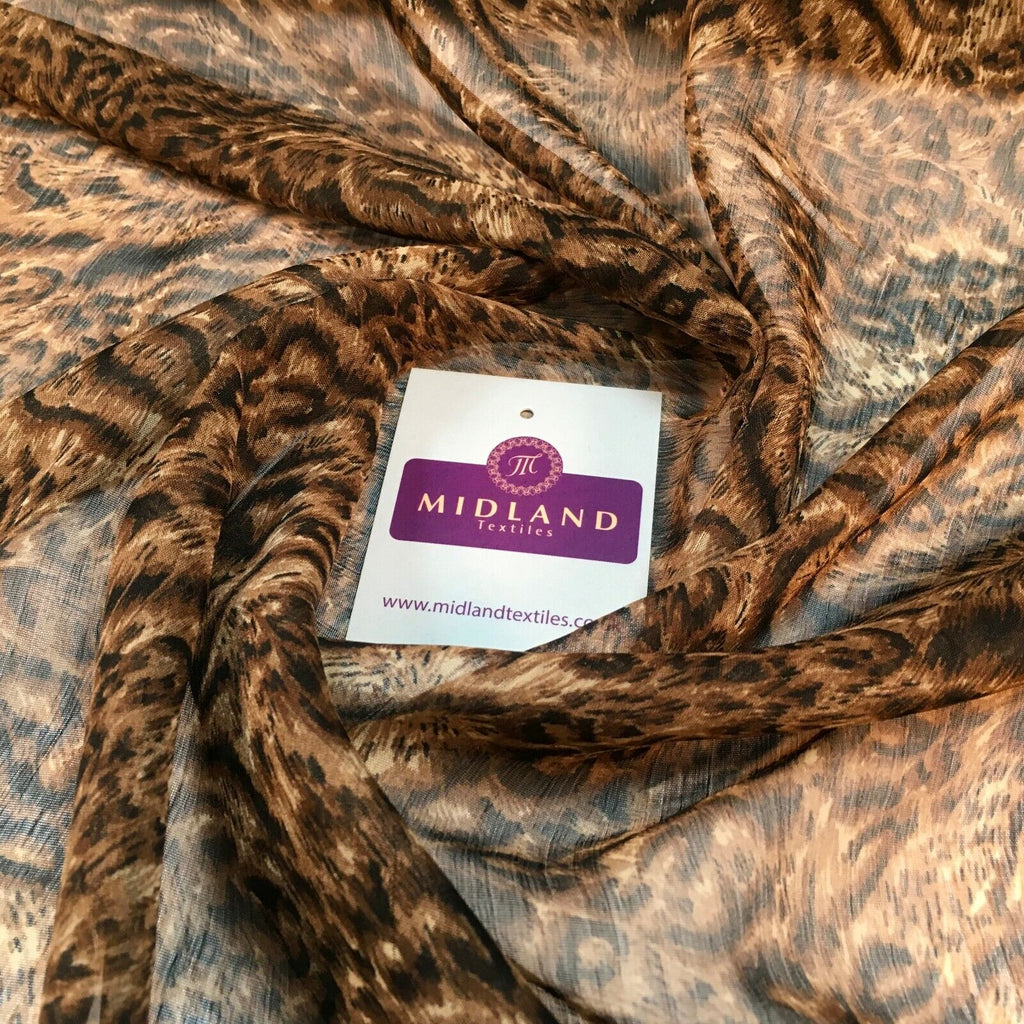 Animal Print Lightweight Chiffon Fabric 110m Wide MR1147 Mtex