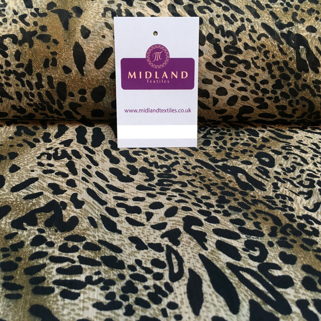 Animal Print Lightweight Chiffon Fabric 110m Wide MR1147 Mtex