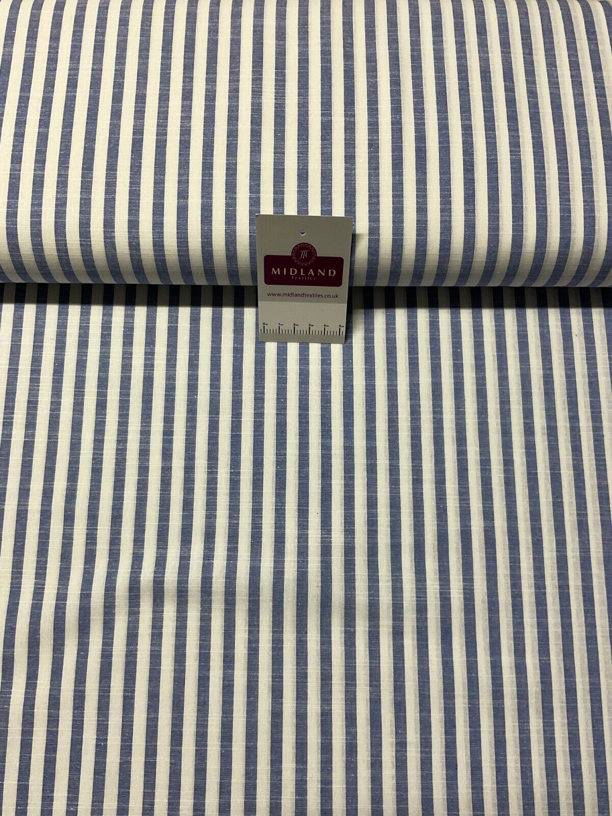 Blue Cotton Yarn Dyed Stipped stripe Dress Fabric M1877