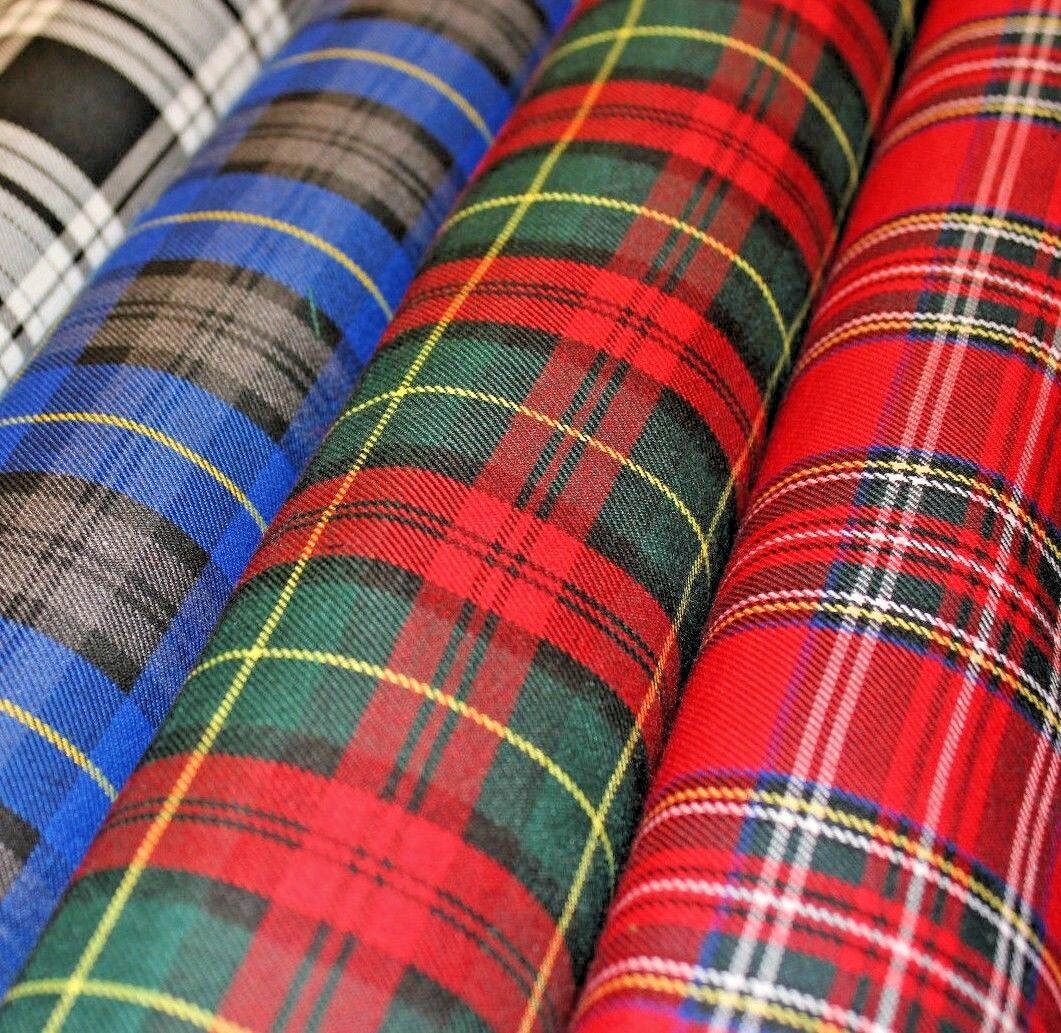 Tartan Fabric Poly Viscose - (150cm) Wide -  per mtr M190 Mtex