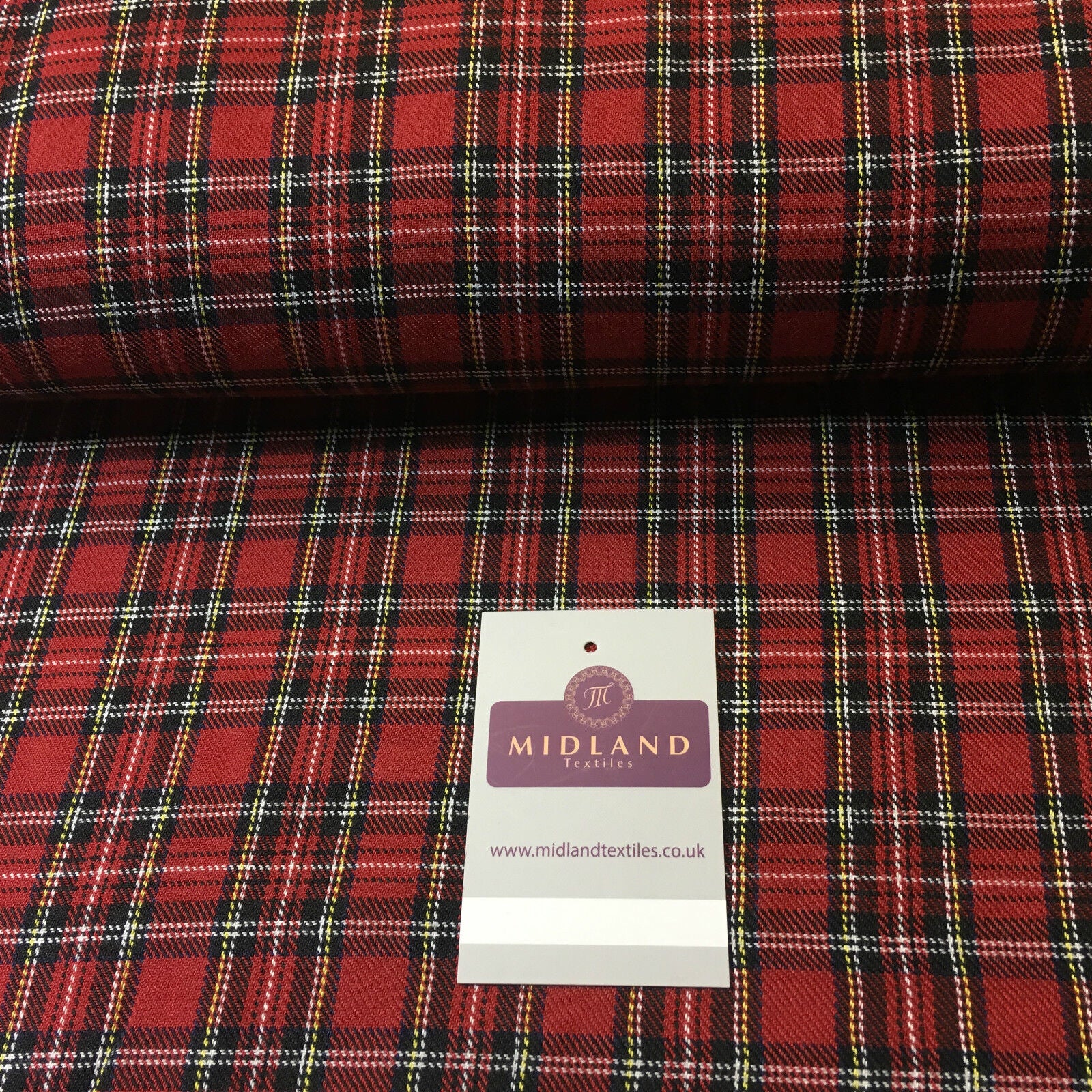 Tartan Fabric Poly Viscose - (150cm) Wide -  per mtr M190 Mtex