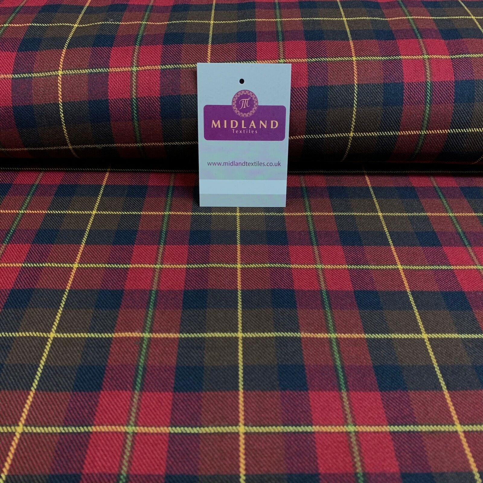 Tartan Fabric Poly Viscose - (150cm) Wide -  per mtr M190 Mtex