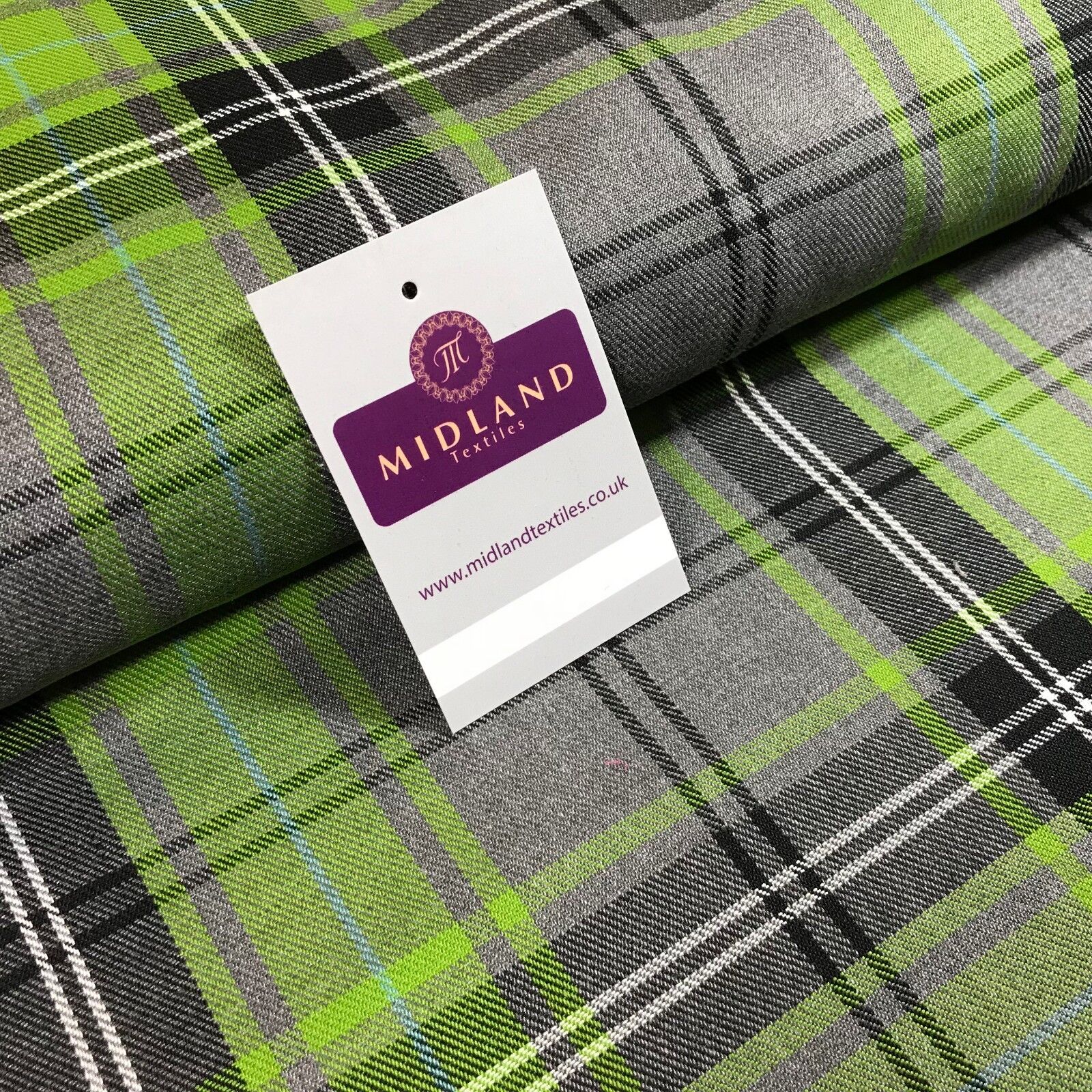 Tartan Fabric Poly Viscose - (150cm) Wide -  per mtr M190 Mtex