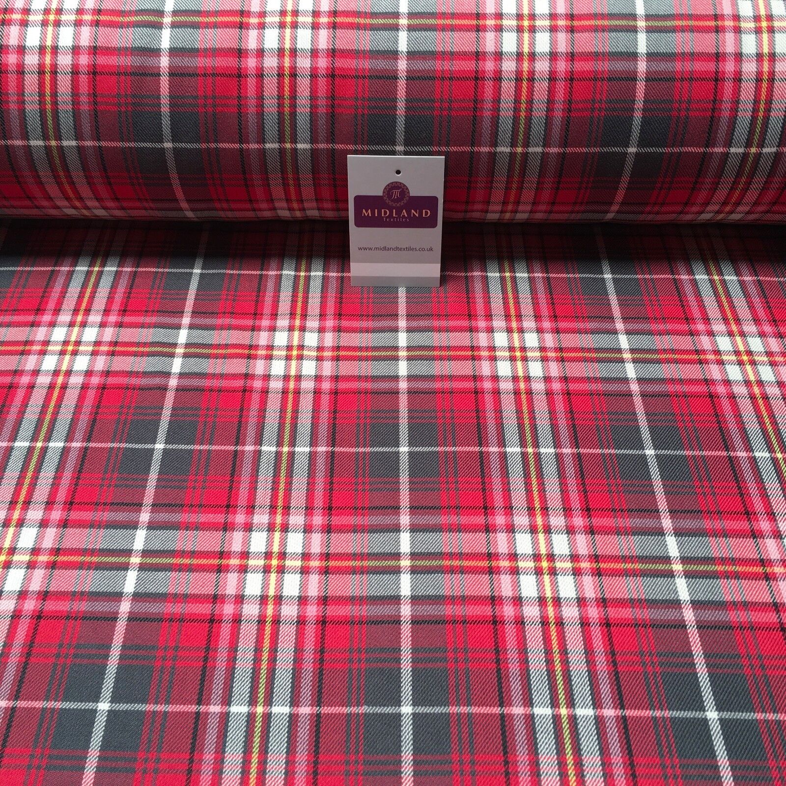 Tartan Fabric Poly Viscose - (150cm) Wide -  per mtr M190 Mtex