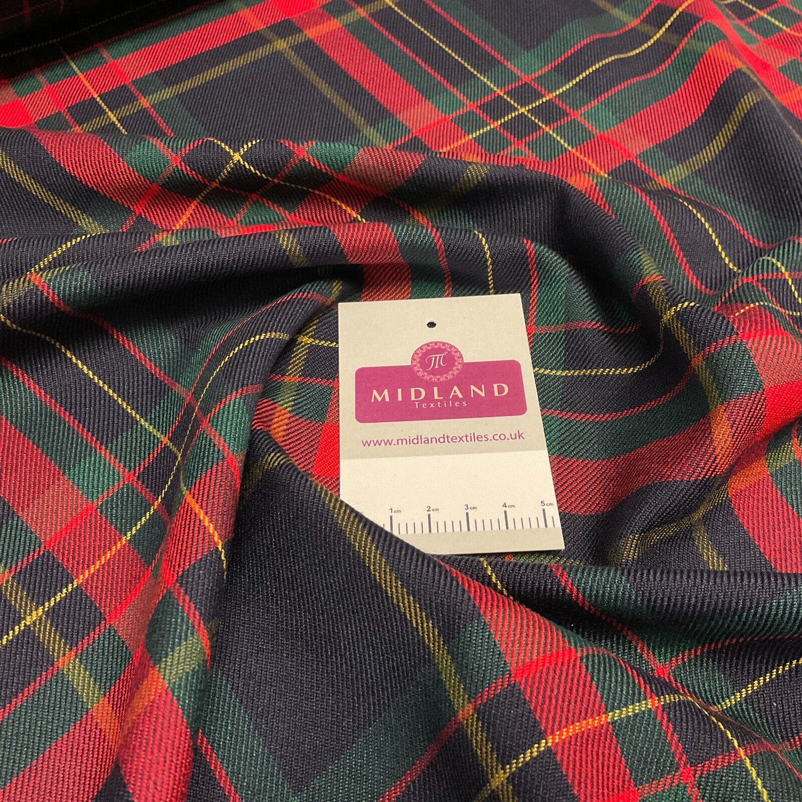 Tartan Fabric Poly Viscose - (150cm) Wide -  per mtr M190 Mtex