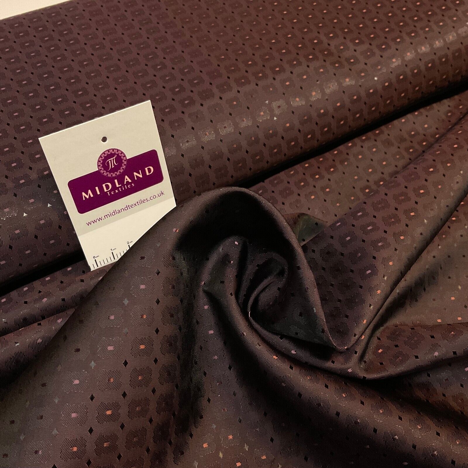 Dark Plum Dobby Italian Fancy viscose acetate lining luxurious Fabric M1866-1
