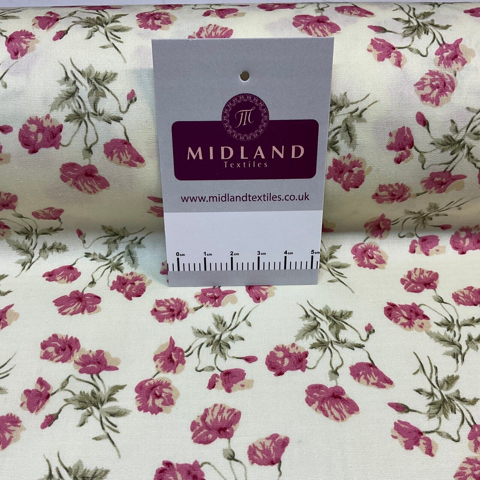 Summer vintage style Cream floral Cotton Poplin dress Fabric Sold by Metre M1864