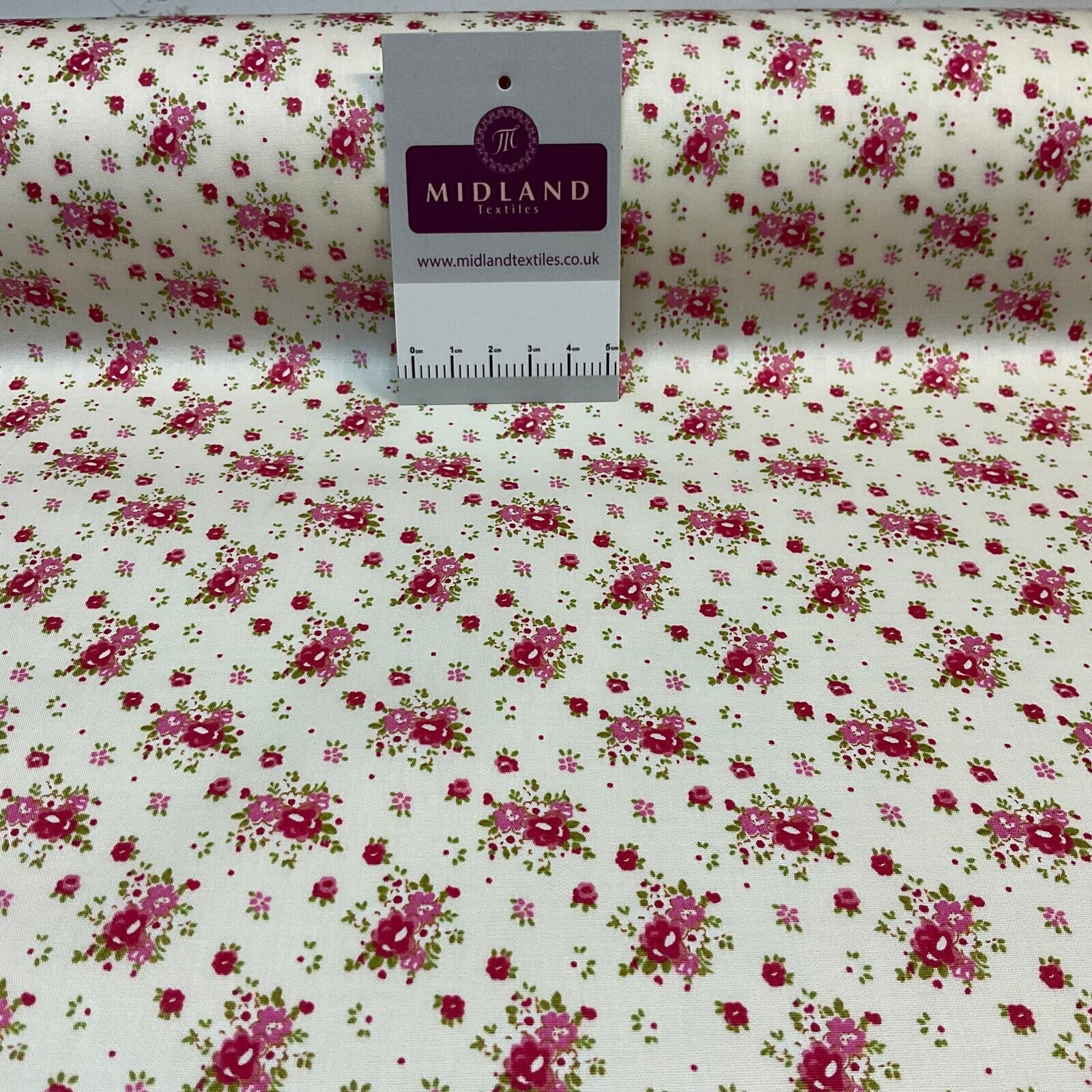Summer vintage style chic floral Cotton Poplin dress Fabric Sold per Metre M1862