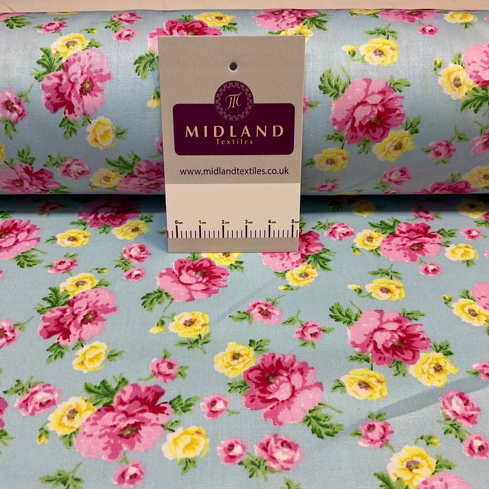 Summer vintage style Rose floral Cotton Poplin dress Fabric Sold per Metre M1863