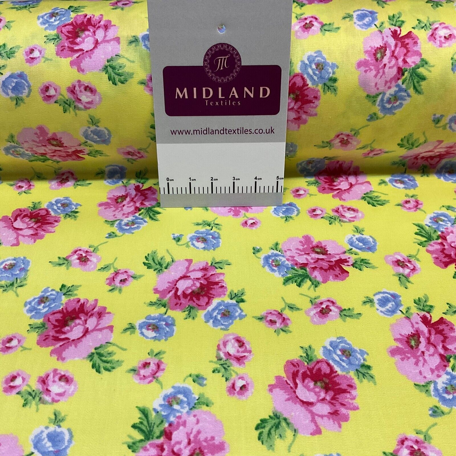 Summer vintage style Rose floral Cotton Poplin dress Fabric Sold per Metre M1863