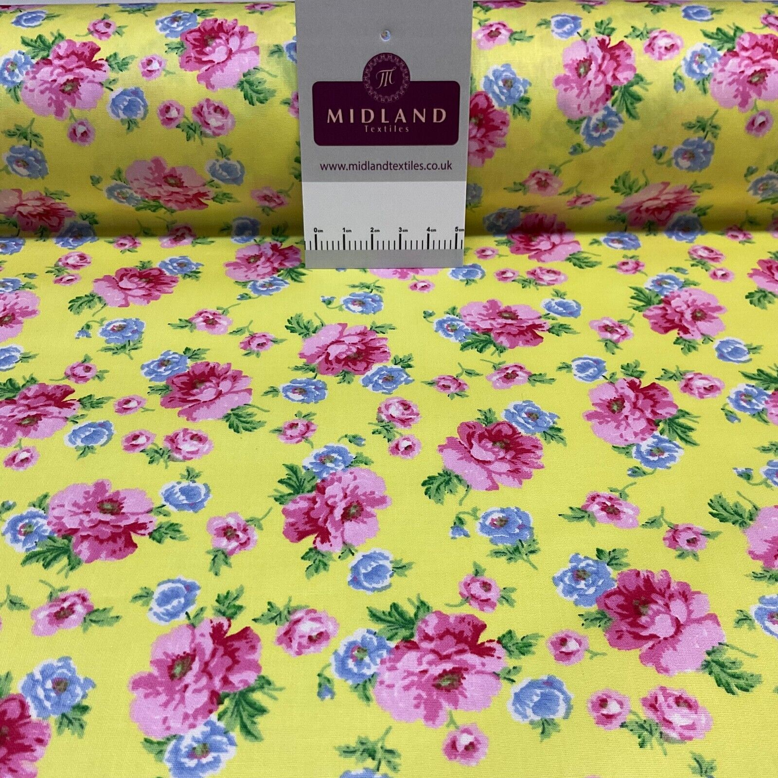 Summer vintage style Rose floral Cotton Poplin dress Fabric Sold per Metre M1863