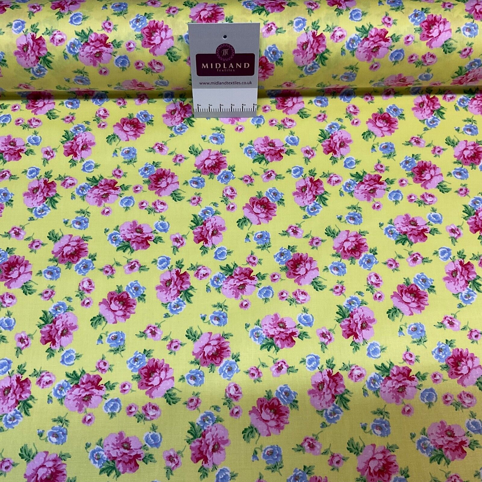 Summer vintage style Rose floral Cotton Poplin dress Fabric Sold per Metre M1863