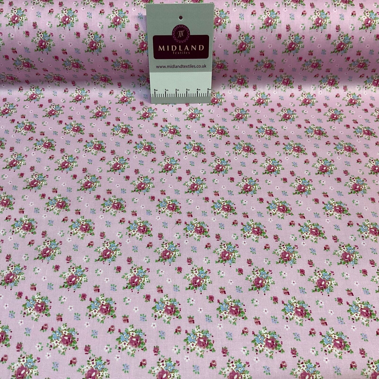 Summer vintage style chic floral Cotton Poplin dress Fabric Sold per Metre M1862