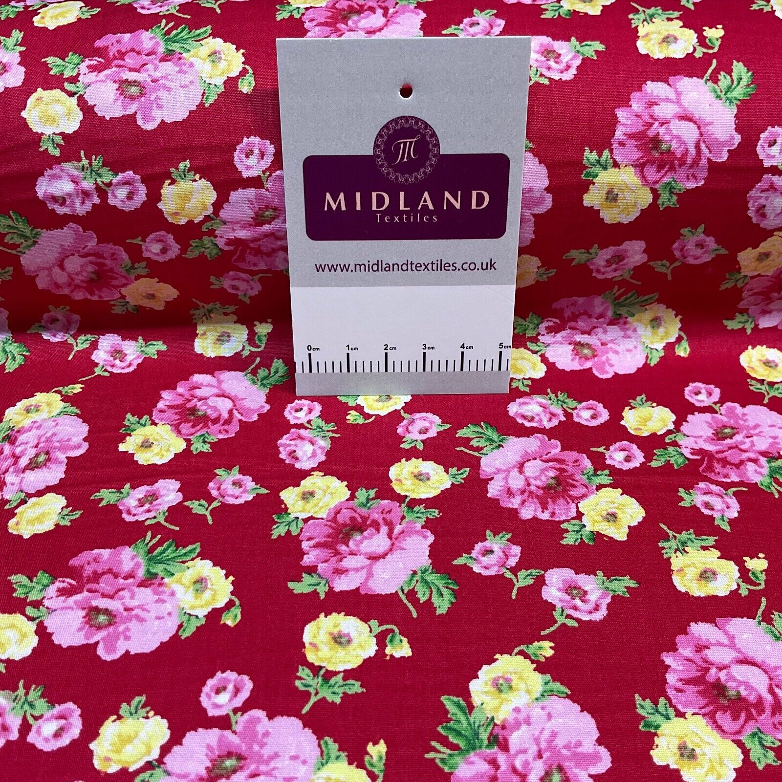 Summer vintage style Rose floral Cotton Poplin dress Fabric Sold per Metre M1863