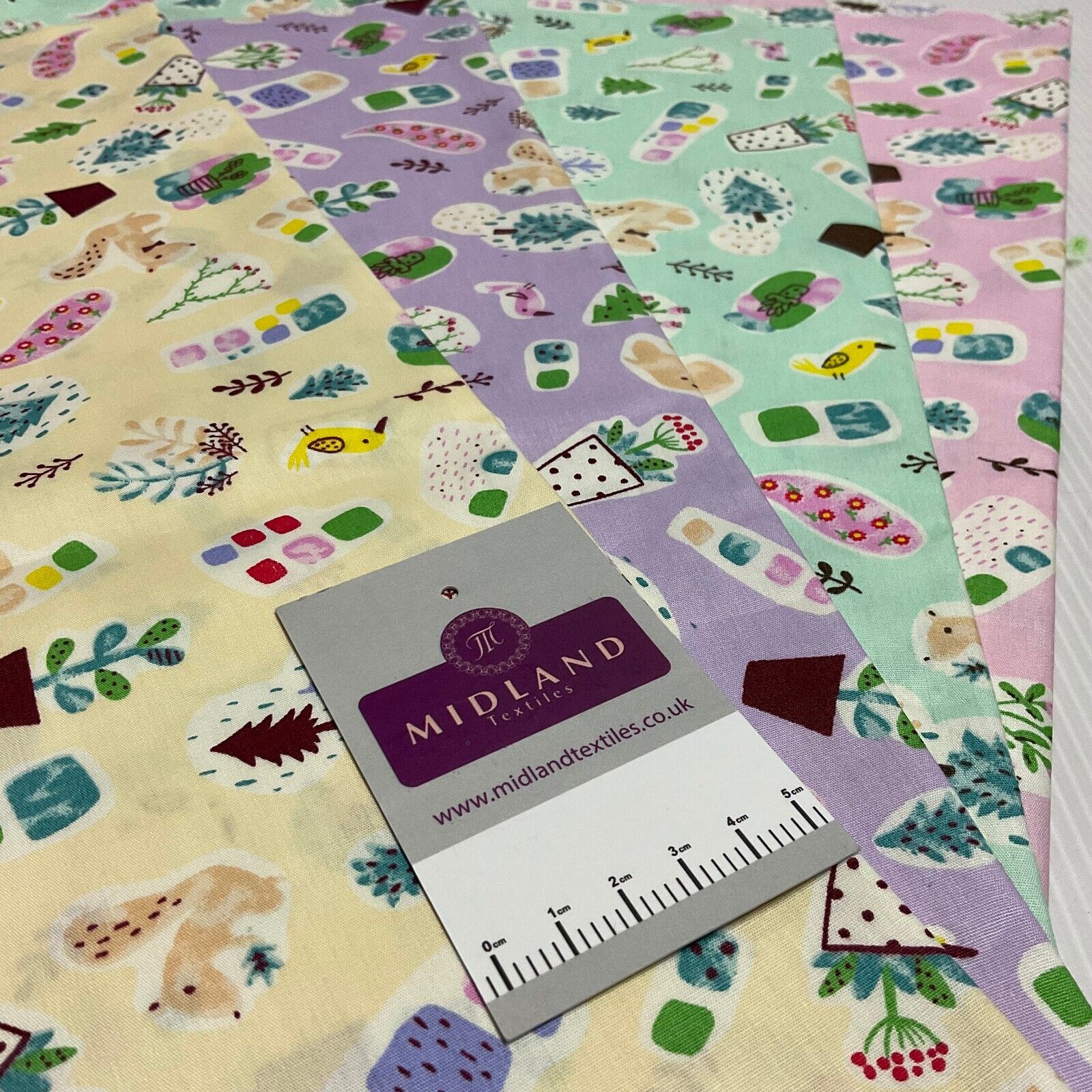 Novelty Flower Pot Wildlife Cotton Poplin dress Fabric sold by the meter M1924