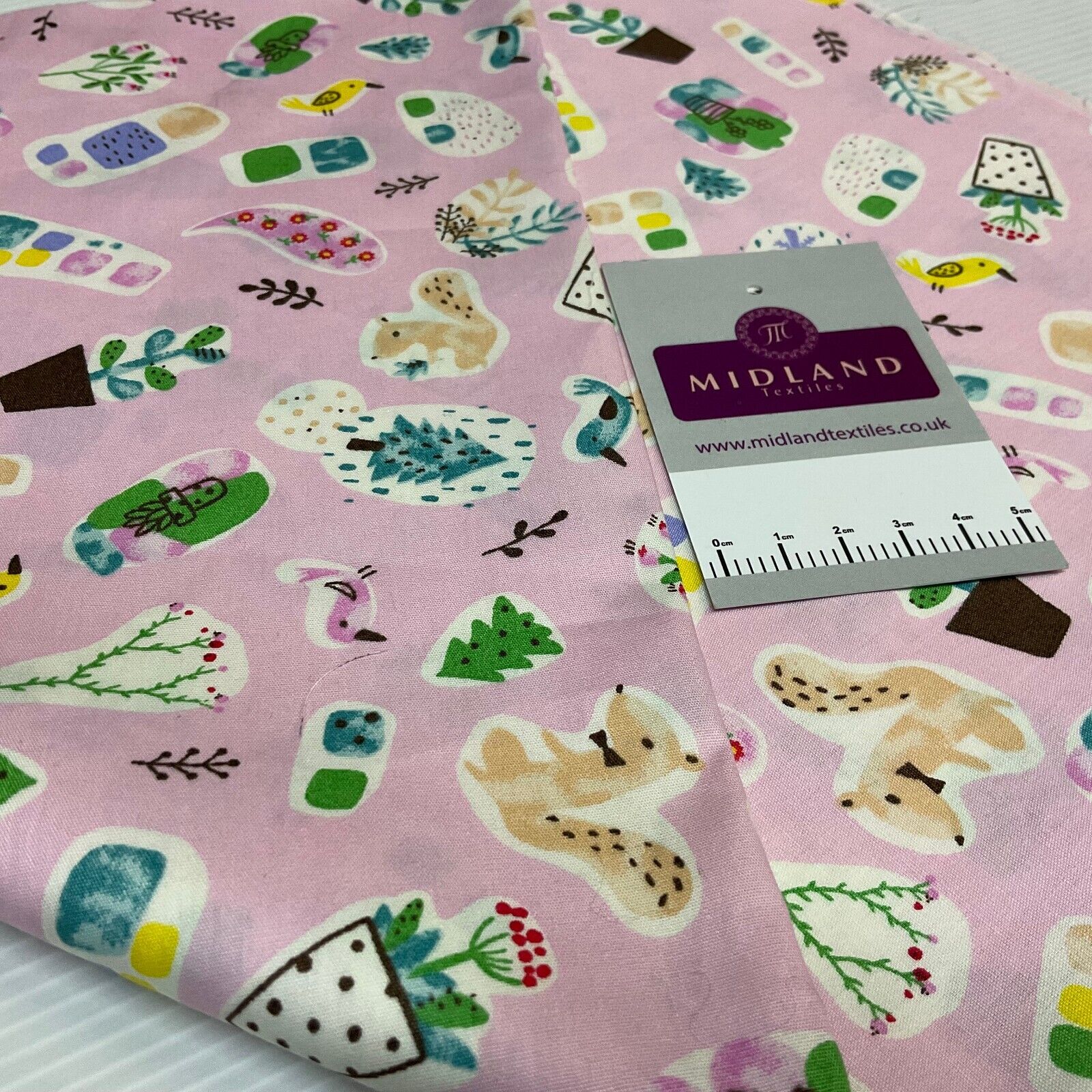 Novelty Flower Pot Wildlife Cotton Poplin dress Fabric sold by the meter M1924