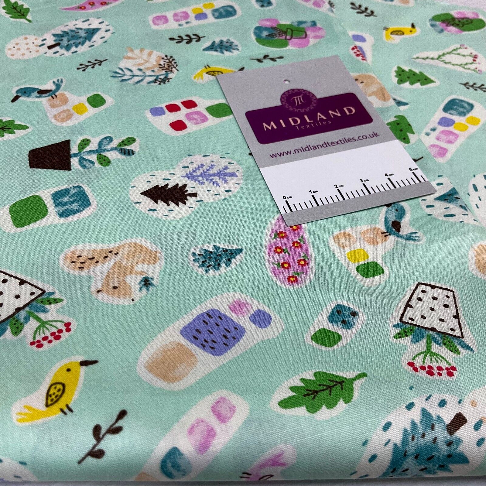 Novelty Flower Pot Wildlife Cotton Poplin dress Fabric sold by the meter M1924